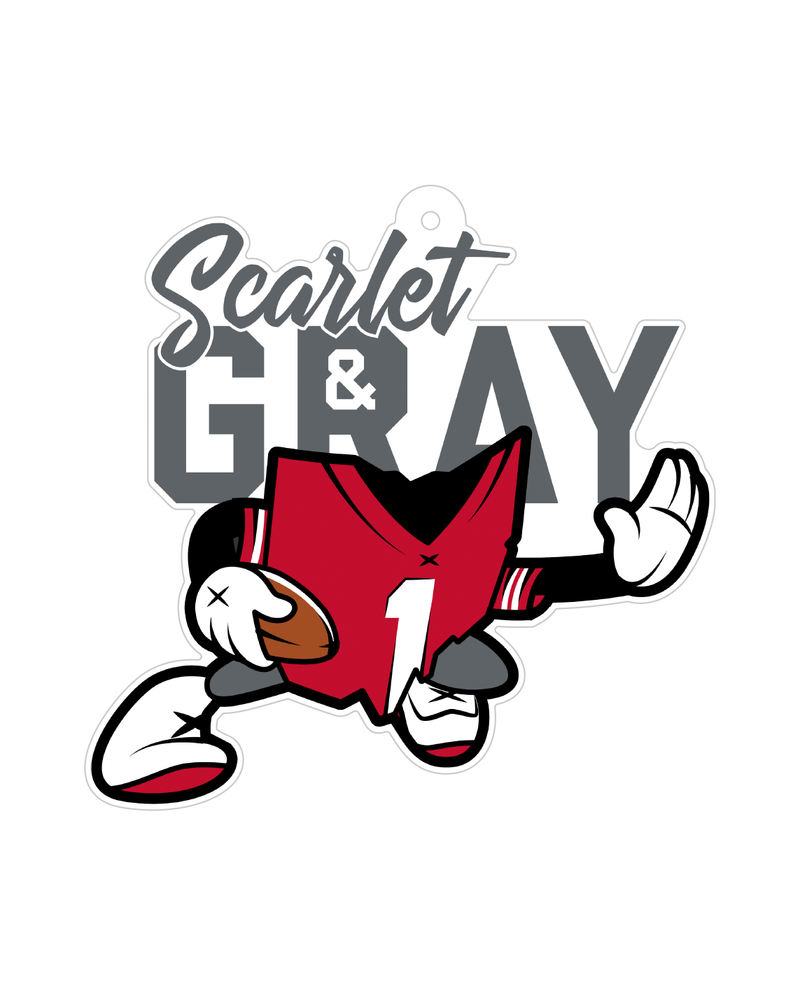 Scarlet & Grey Football Ornament
