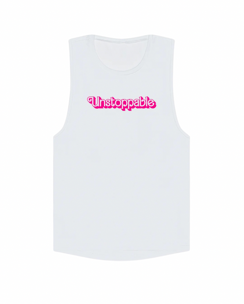 Unstoppable Ladies Muscle Tank – Crisp White