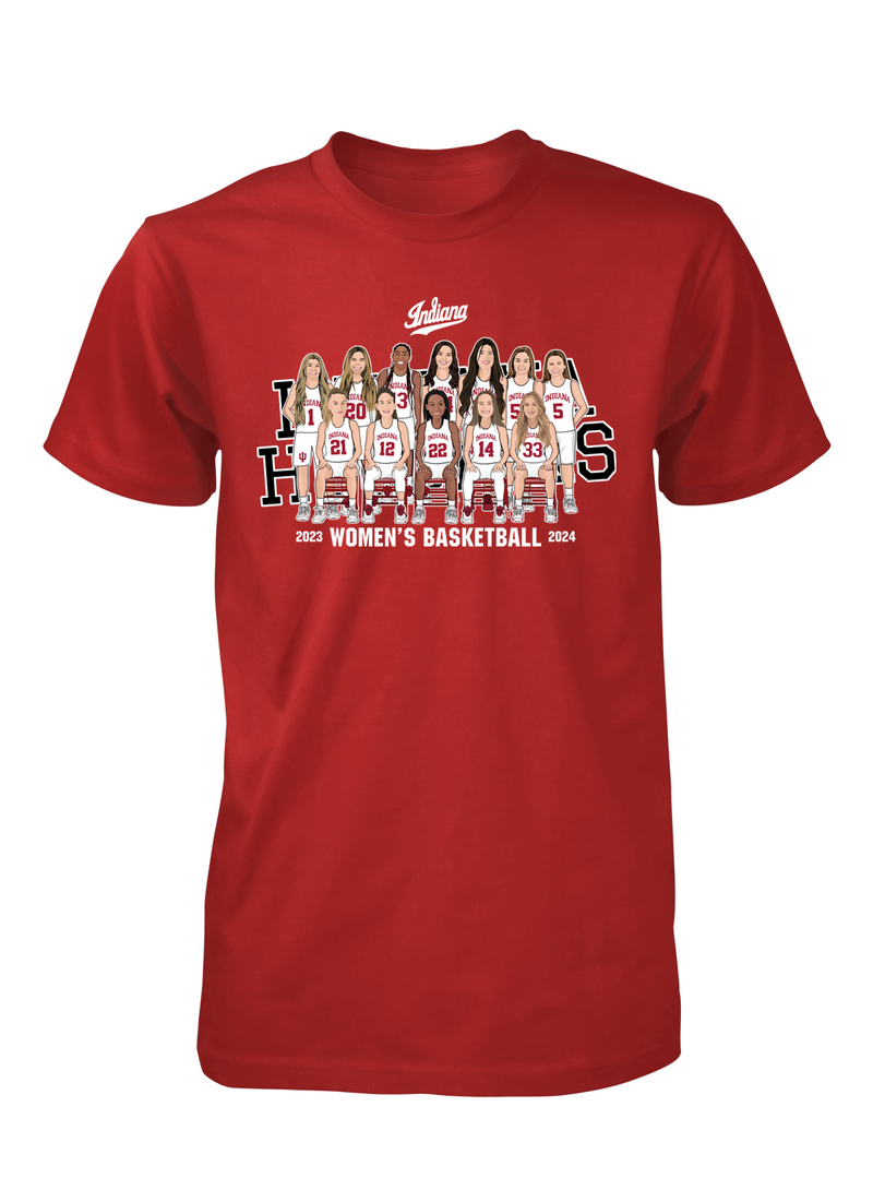 Official Indiana Women's Basketball Team Tee: 2023-2024 - Adult