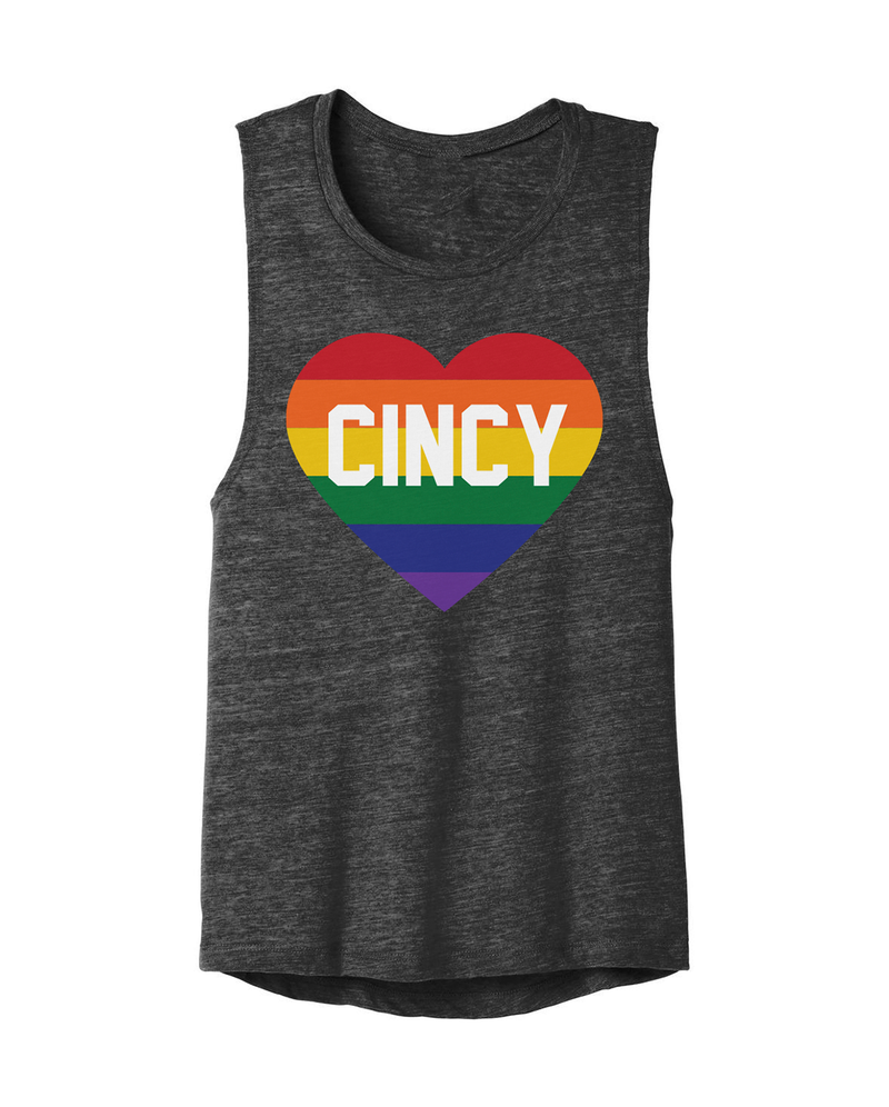 Cincy Love - Pride Striped Women's Muscle Tank
