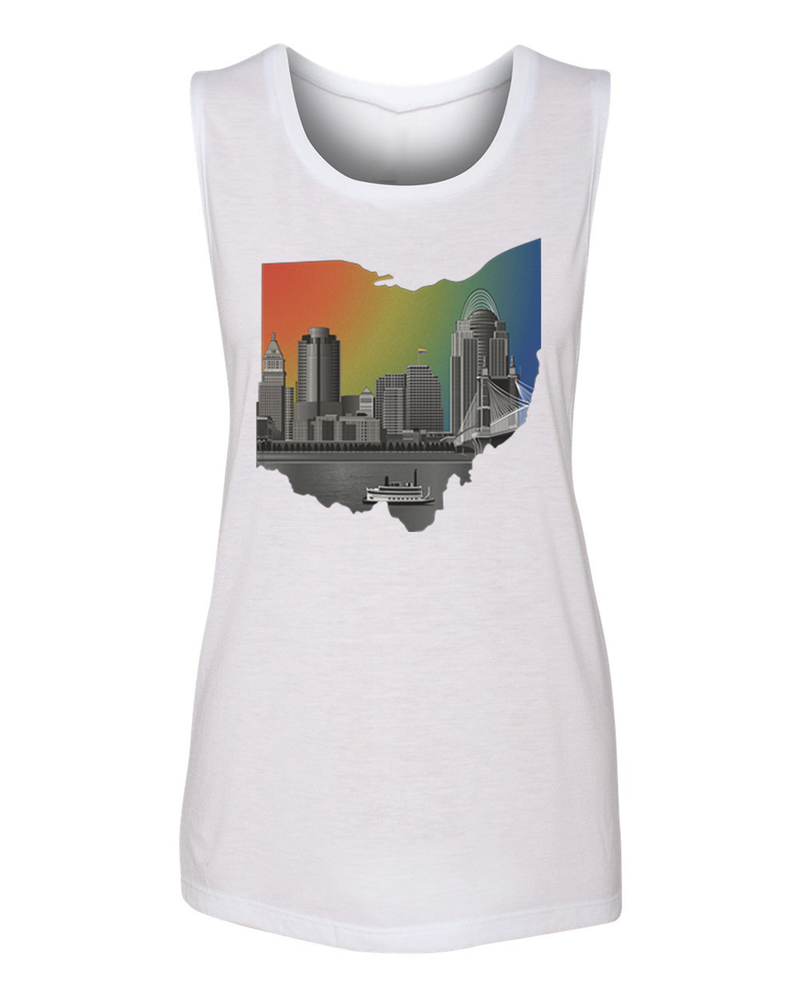 Cincinnati Pride: City Views Ladies Muscle Tank