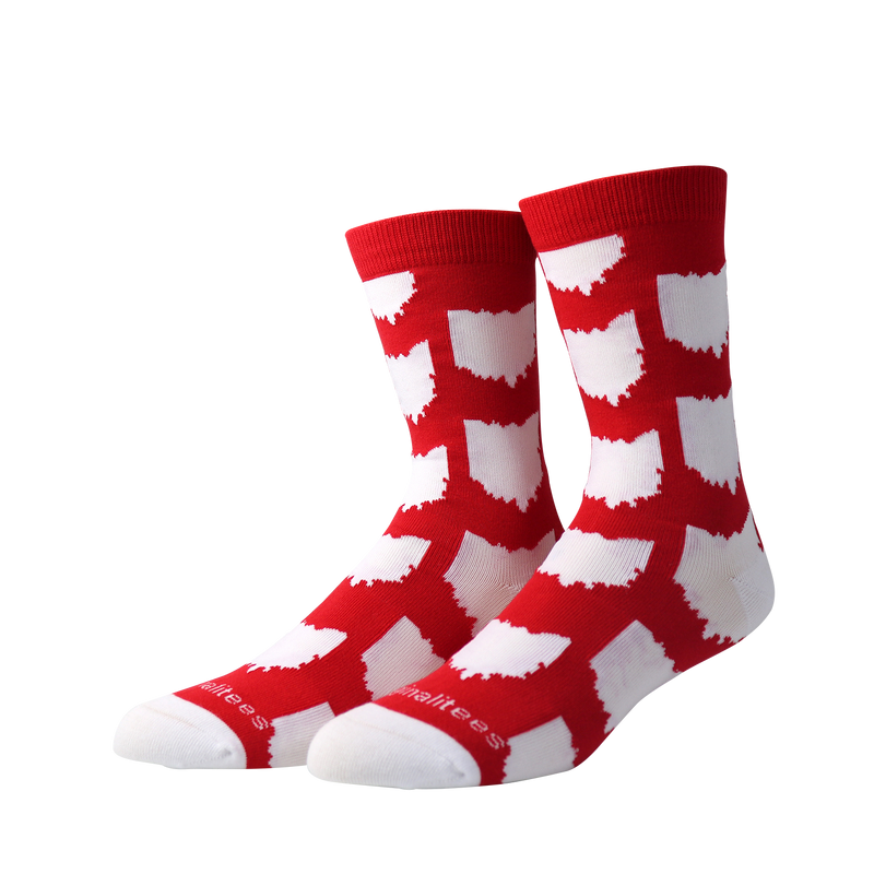 All Over OH Socks - Red/White - Originalitees