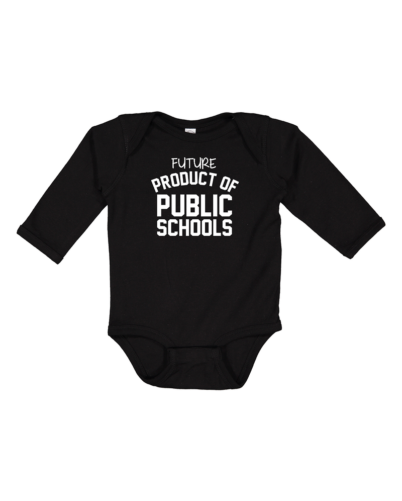 Future Product of Public Schools Long Sleeve Onesie - Black - Originalitees