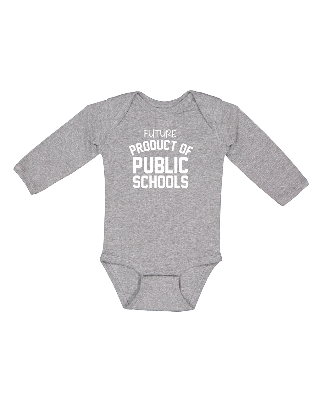 Future Product of Public Schools Long Sleeve Onesie - Grey - Originalitees