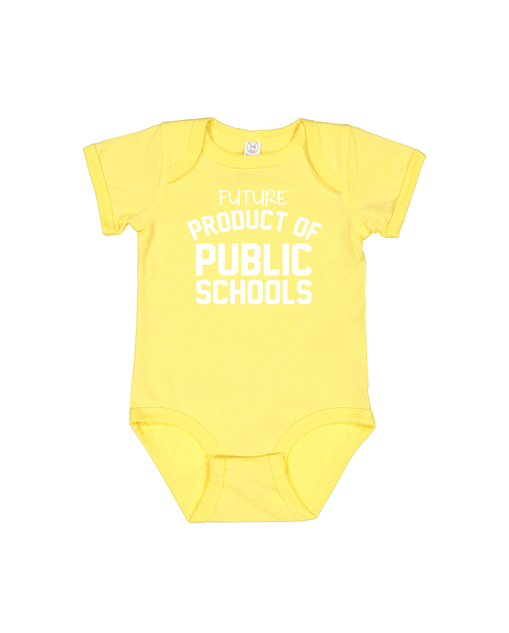 Future Product of Public Schools Short Sleeve Onesie - Sunny Yellow - Originalitees