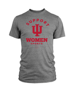 Support IU Women's Sports - Heather Grey Tee