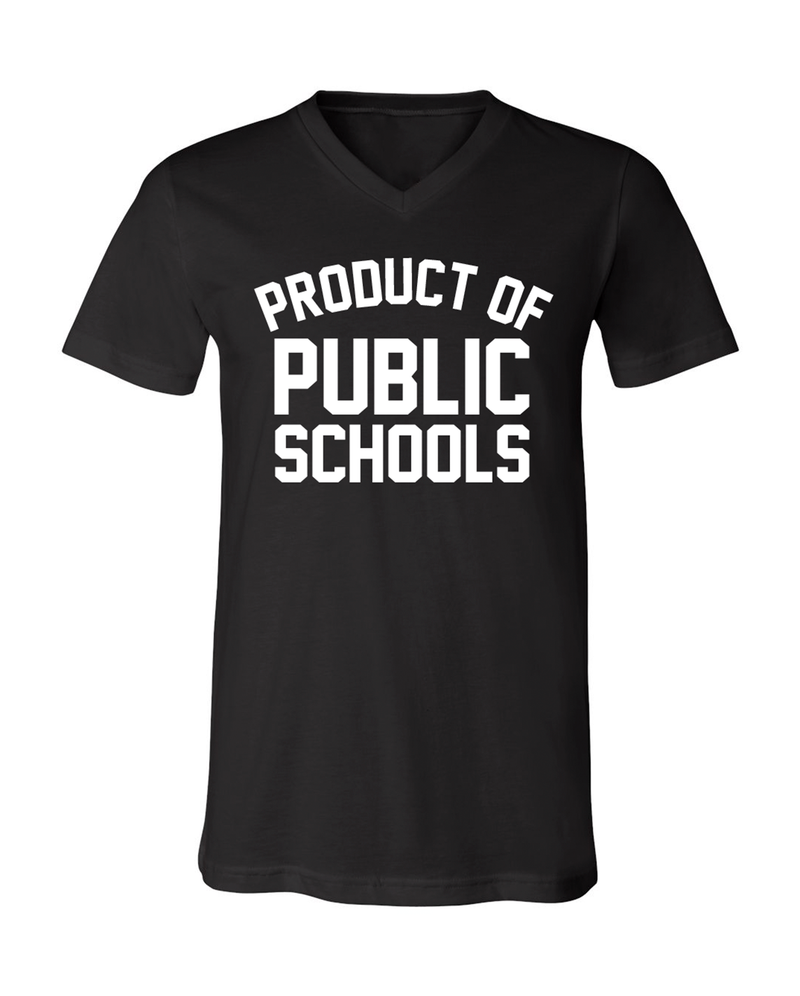 Product of Public Schools - Unisex V-Neck - Black