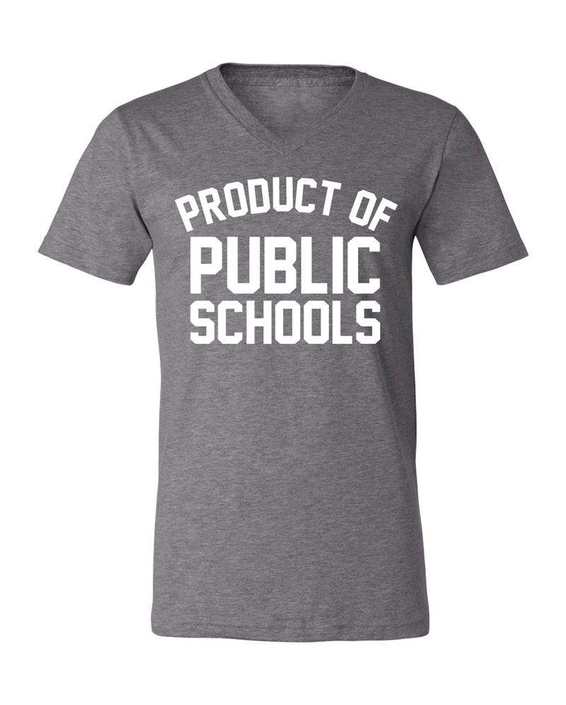 Product of Public Schools - Unisex V-Neck - Grey