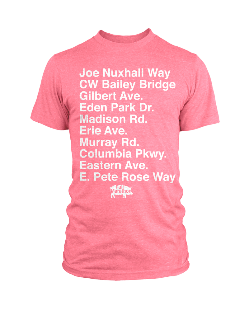 Cincinnati Streets - Flying Pig Full Marathon Inspired Streets Shirt