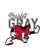 Scarlet & Grey Football Ornament
